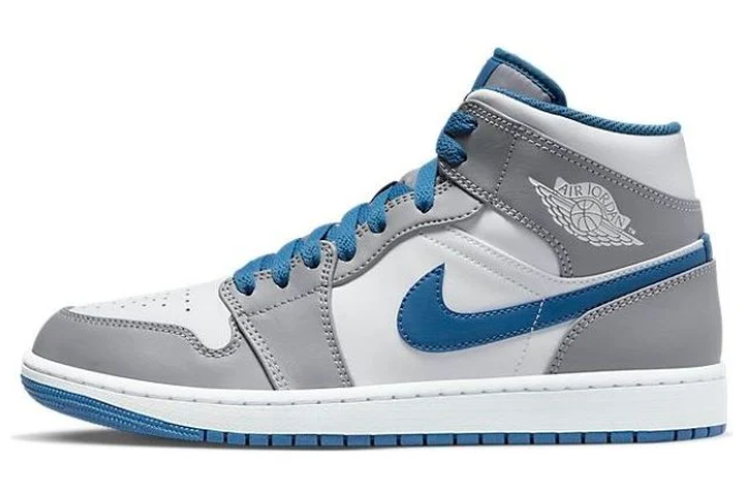 Air Jordan 1 Mid 'Cement Grey True Blue' Sneaker – DQ8426-014