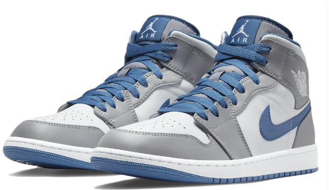 Air Jordan 1 Mid 'Cement Grey True Blue' Sneaker – DQ8426-014