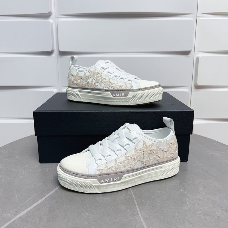 Amiri Stars Court Low-Top Sneakers PKM0101 Cream