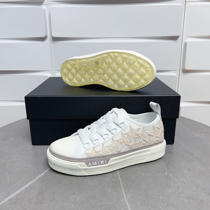 Amiri Stars Court Low-Top Sneakers PKM0101 Cream