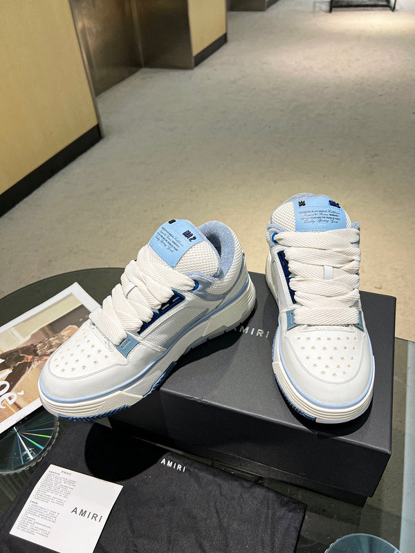 Amiri Stars Court Low-Top Sneakers PKM0107 White/Blue