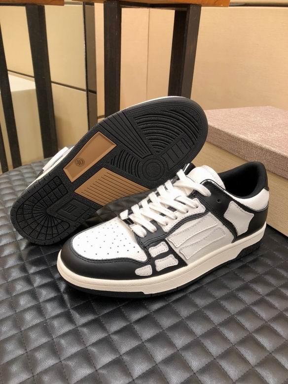 Amiri N1003 Bones Low-Top Sneakers Black/White