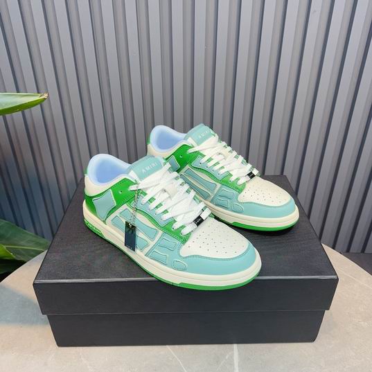Amiri Skel-Top Low — White & Green | Court Energy, Luxury Finish