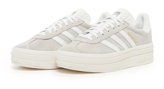 adidas Gazelle Bold 'Grey White' – Women's Stacked Suede Sneaker (HQ6893)
